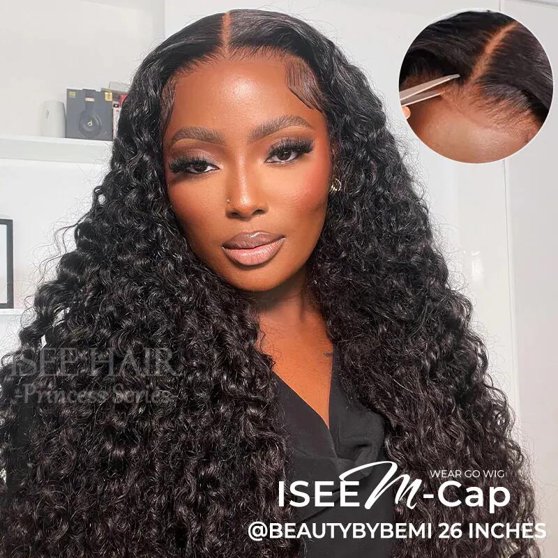 Invisible Bye-Bye Knots M-Cap Water Wave 9x6 HD Lace Glueless Wig