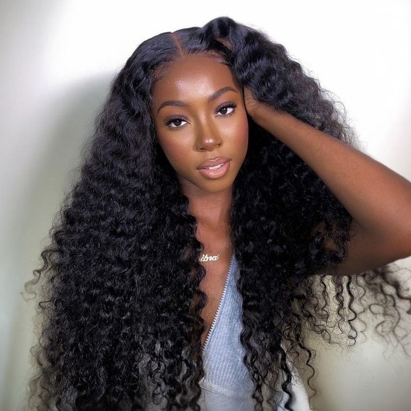 Invisible Bye-Bye Knots M-Cap Deep Curly 9x6 HD Lace Wear Go Glueless Wig