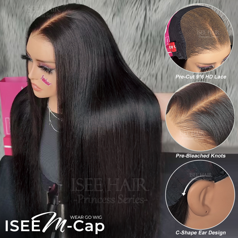 Organique Hair M-Cap Wear Go Straight 9x6 HD Lace Wig Pre Bleached Tiny Knots Wig